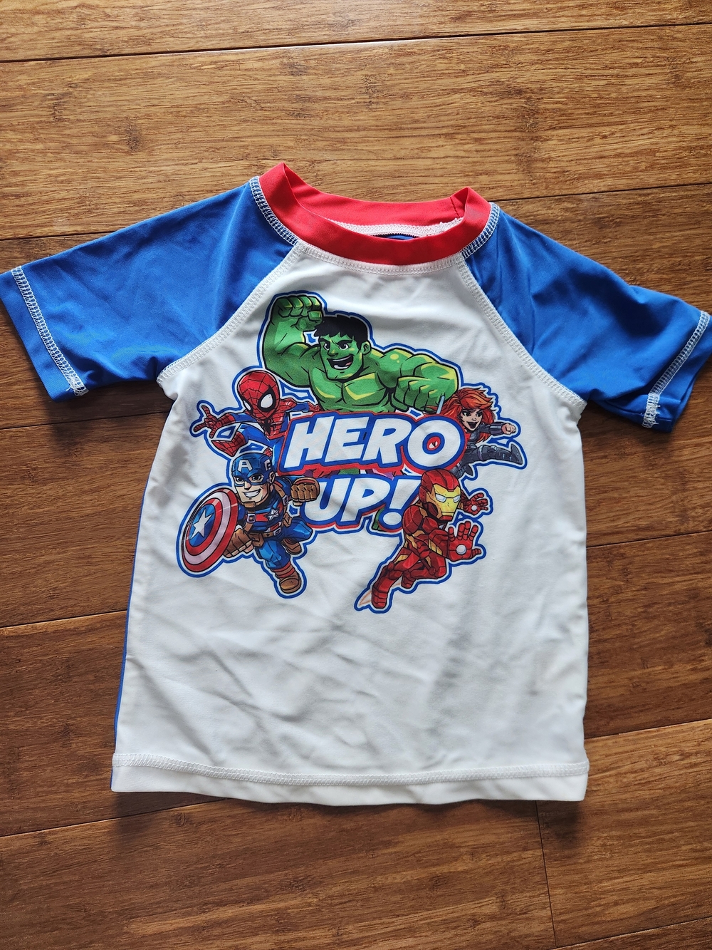 Marvel Kids Super Heroes Rash Guard- Iron Man Hulk Spiderman Captain America 2t